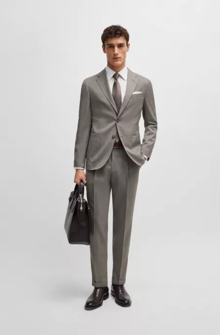 Slim-fit suit in high-twist virgin wool