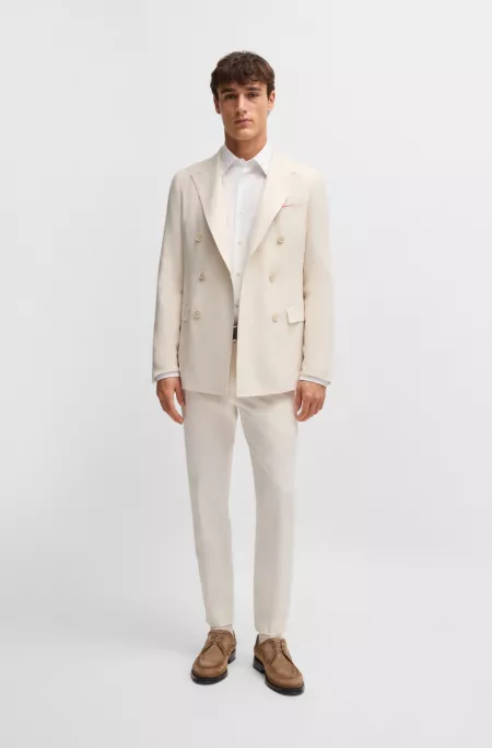 Slim-fit blazer in patterned silk and cashmere