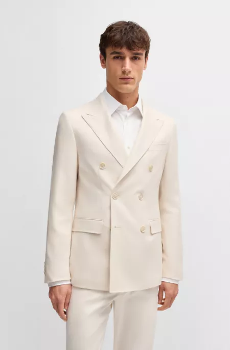 Slim-fit blazer in patterned silk and cashmere