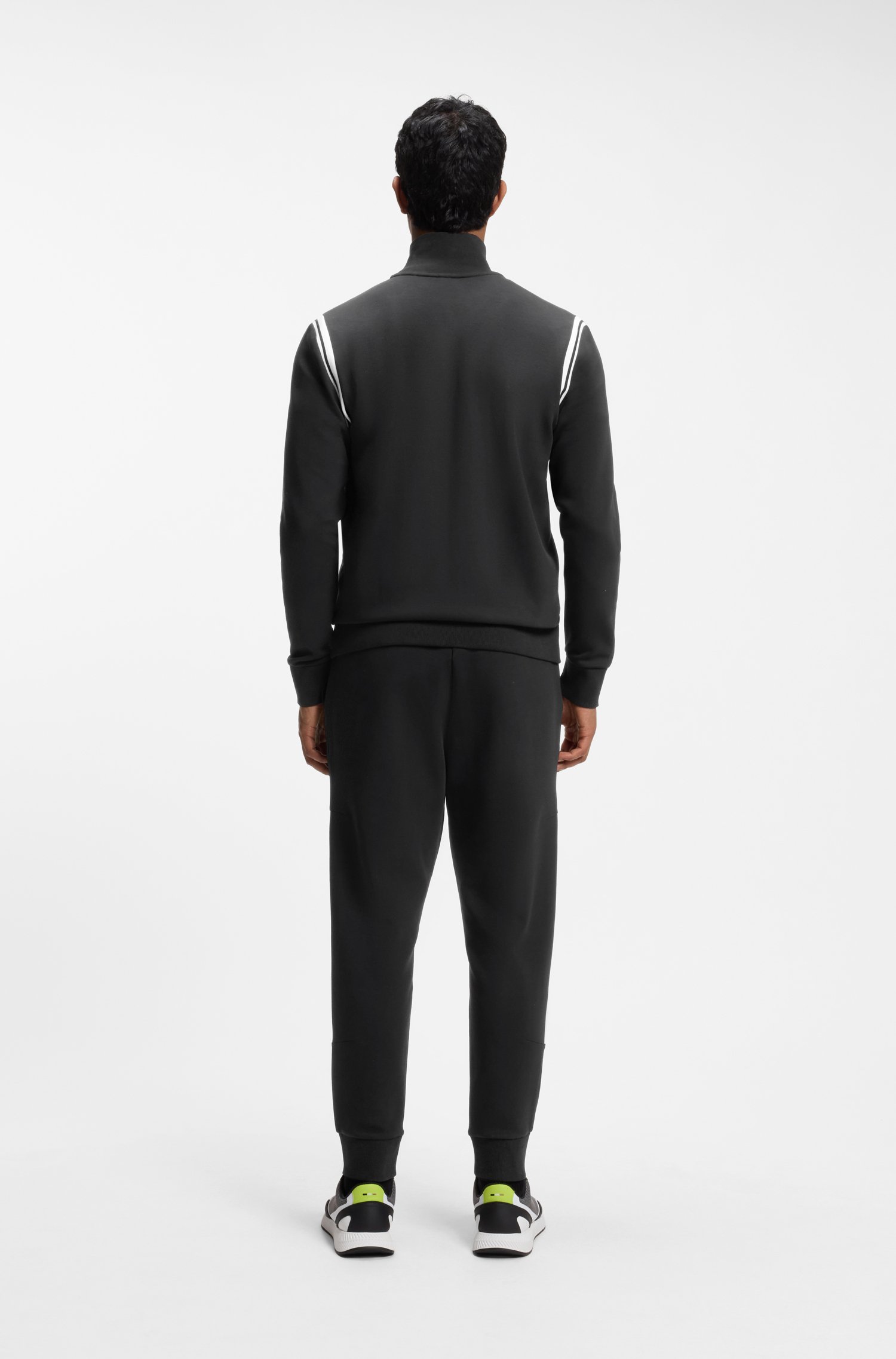 Boss Stretch-cotton regular-fit tracksuit set with stripe inserts tröjor herr – bild 3