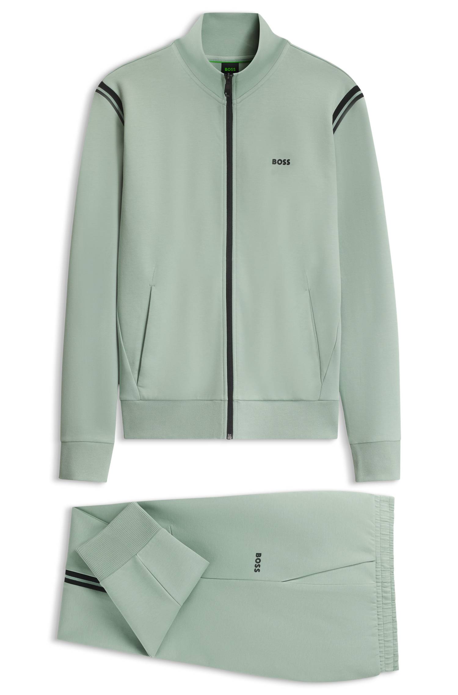 Boss Stretch-cotton regular-fit tracksuit set with stripe inserts pyjamas & nattlinnen herr – bild 4