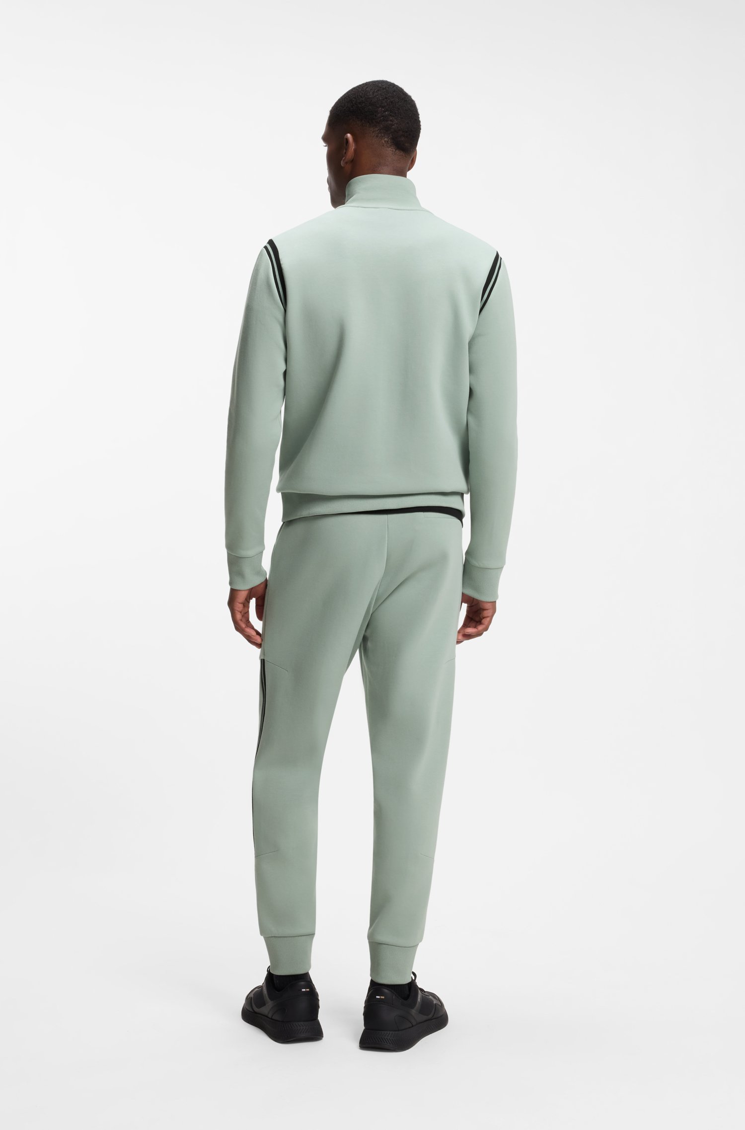 Boss Stretch-cotton regular-fit tracksuit set with stripe inserts pyjamas & nattlinnen herr – bild 3