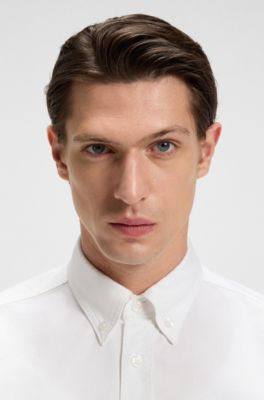 Relaxed-fit shirt in Oxford cotton, White