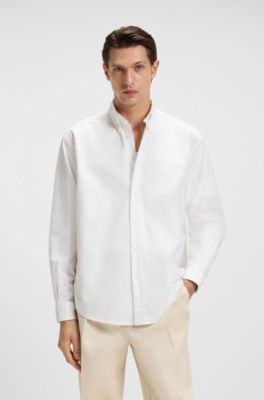 Relaxed-fit shirt in Oxford cotton, White