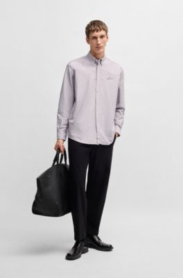 Relaxed-fit shirt in Oxford cotton, Purple
