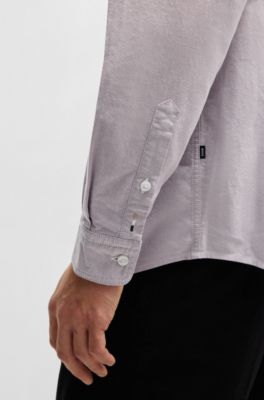 Relaxed-fit shirt in Oxford cotton, Purple