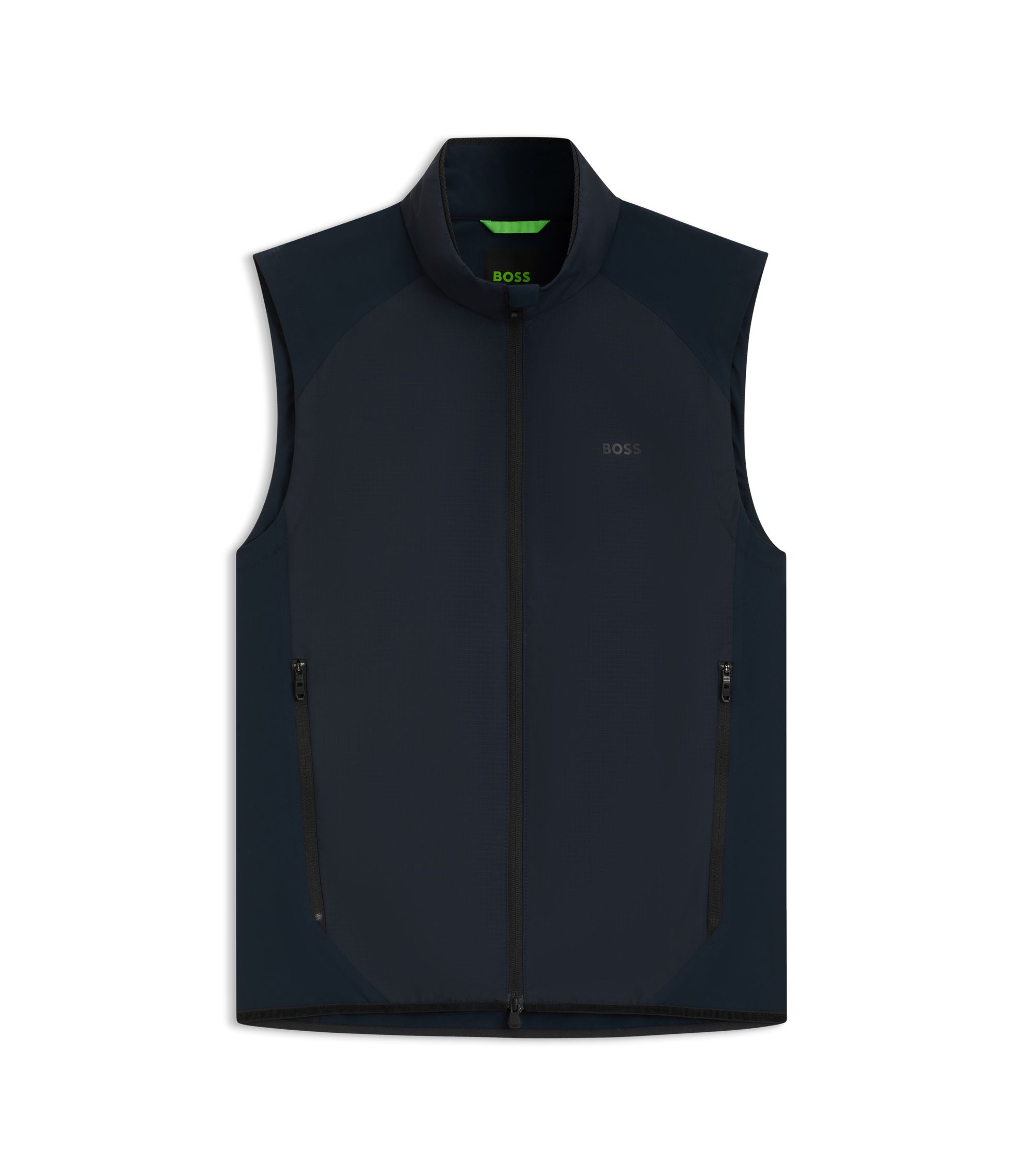 BOSS - Water-repellent golf vest with decorative reflective