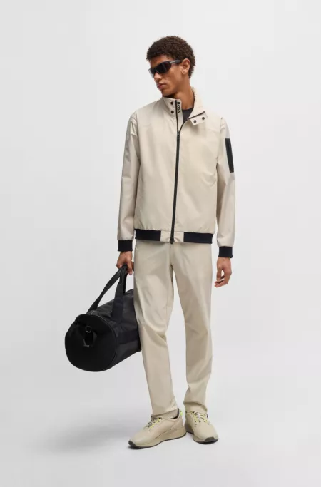 Water-repellent blouson jacket with mesh lining