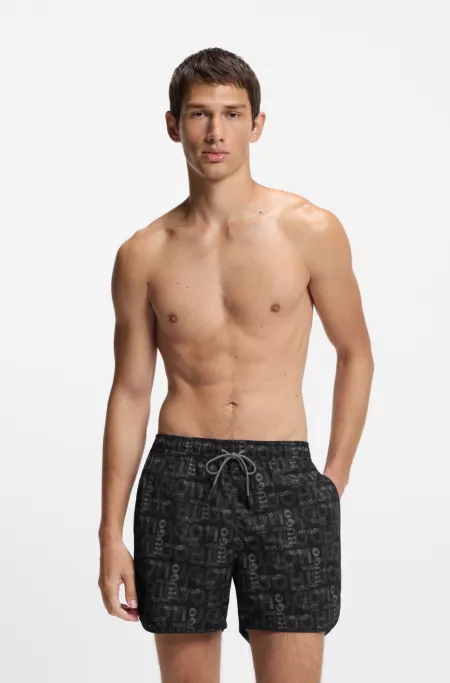 Short de bain à cordon de serrage et imprimé partout