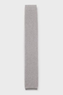 Silk tie with knitted structure, Natural