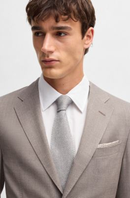 Silk tie with knitted structure, Natural