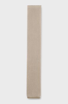 Silk tie with knitted structure, Light Beige
