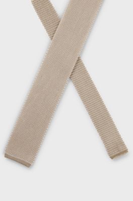 Silk tie with knitted structure, Light Beige