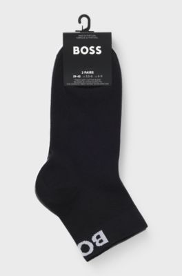 Kurze Socken mit Logos im Dreierpack, Wei&szlig; / Grau / Schwarz