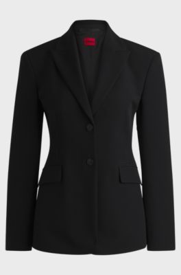 Regular-fit blazer in stretch material, Black