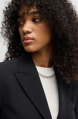 Regular-fit blazer in stretch material, Black