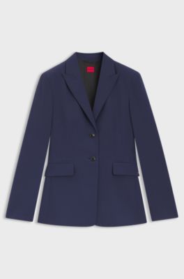 Regular-fit blazer van stretchmateriaal, Donkerblauw