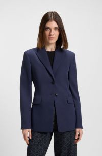 Regular-fit blazer in stretch material, Dark Blue