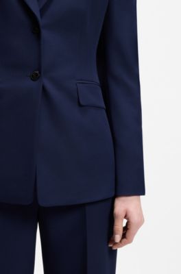 Regular-fit blazer in stretch material, Blue