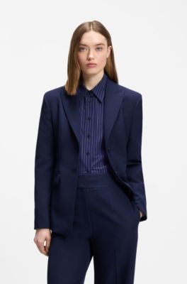 Regular-fit blazer in stretch material, Blue