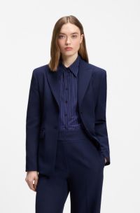 Regular-fit blazer in stretch material, Blue