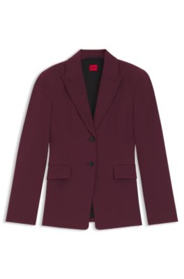 Regular-fit blazer in stretch material, Dark Purple