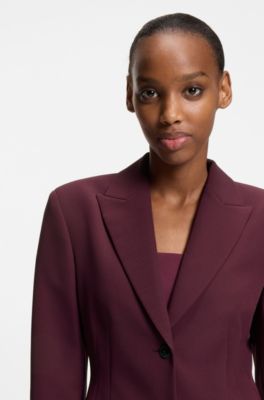 Regular-fit blazer van stretchmateriaal, Bordeaux