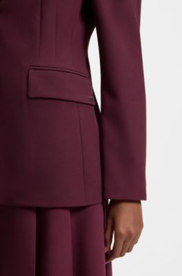 Regular-fit stretch blazer, Bordeaux