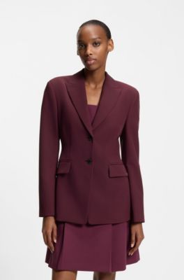 Regular-fit stretch blazer, Bordeaux