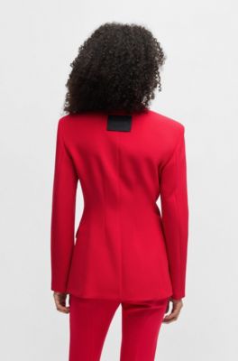 Regular-fit blazer van stretchmateriaal, Rood