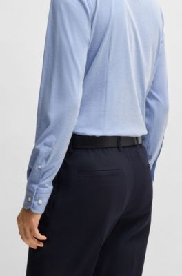 Chemise Slim fit en coton stretch bleu marine