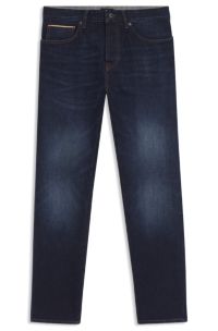 Tapered-fit jeans in dark-blue selvedge denim, Dark Blue