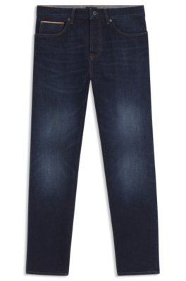 Jean Tapered en denim selvedge bleu foncé