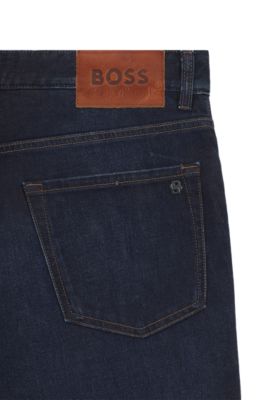 Tapered-fit jeans in dark-blue selvedge denim, Dark Blue