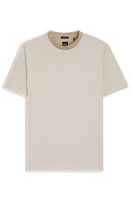 Mercerised-cotton T-shirt with micro pattern