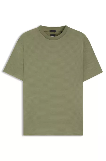 Mercerised-cotton T-shirt with micro pattern