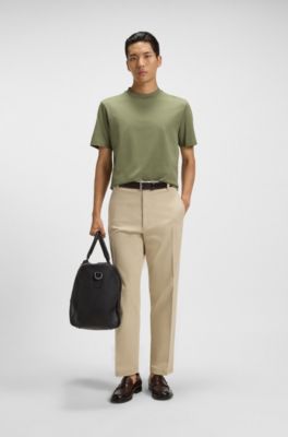 Mercerised-cotton T-shirt with micro pattern, Green