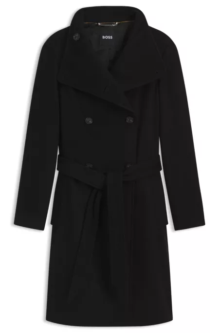 Double-breasted coat in a wool blend