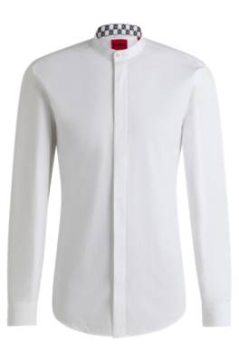 Hugo Slim-fit Shirt In Easy-iron Cotton Poplin In White