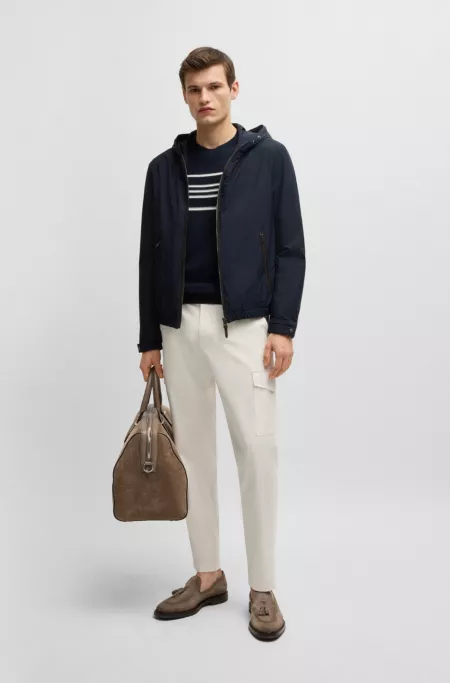 Hooded jacket in peached material