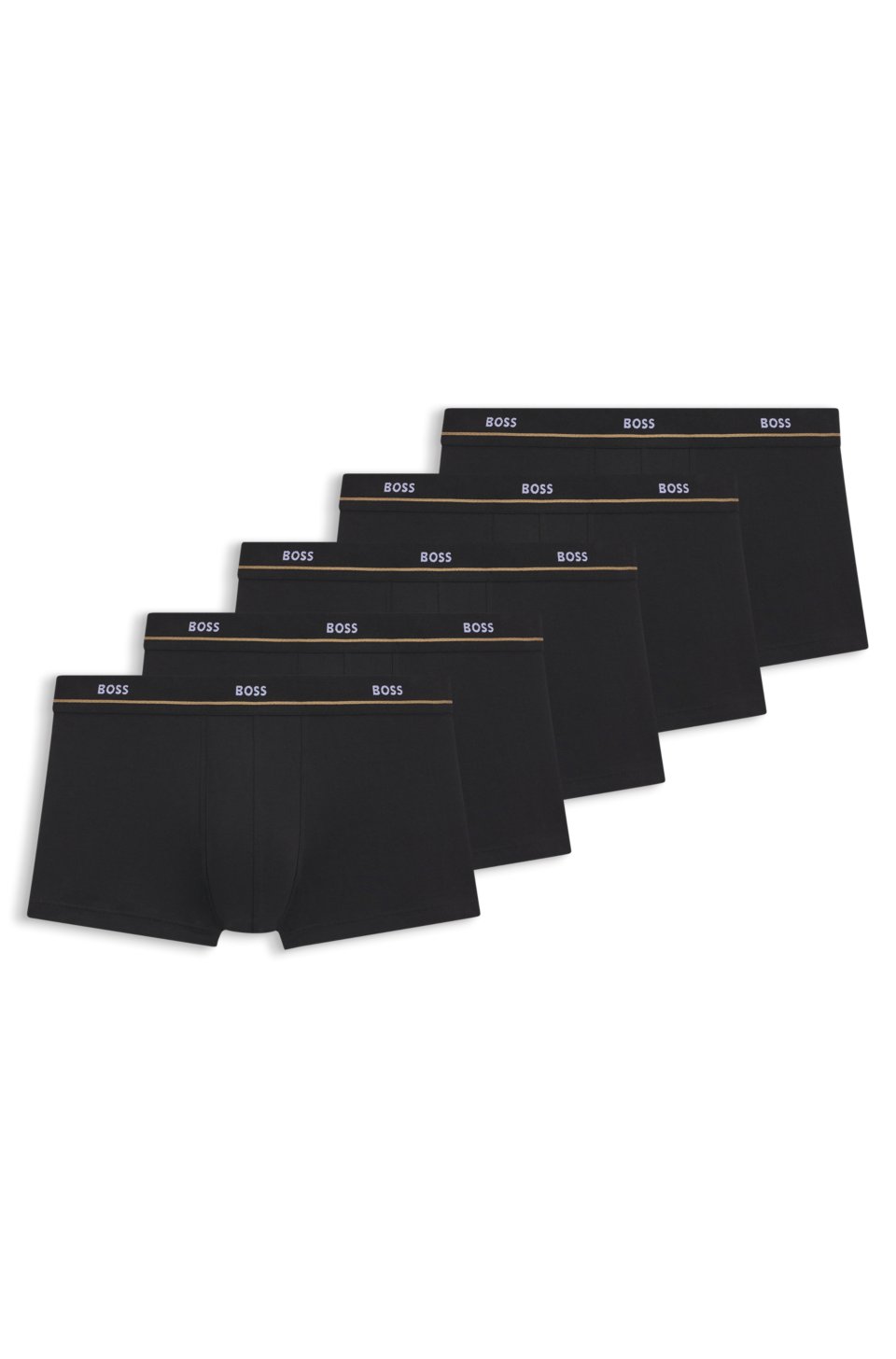 Five-pack of trunks in stretch cotton