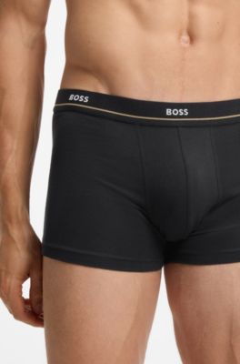Five-pack of trunks in stretch cotton, Black