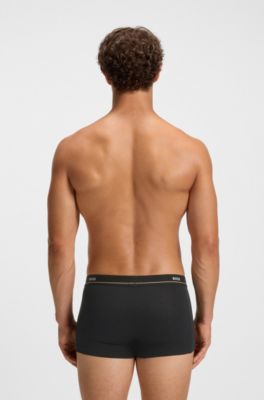 Five-pack of trunks in stretch cotton, Black