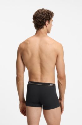 Five-pack of trunks in stretch cotton, Black