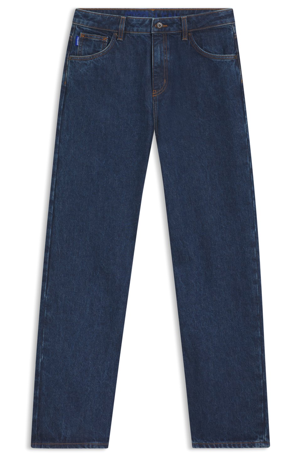 Relaxed-fit jeans in rinse-washed blue denim