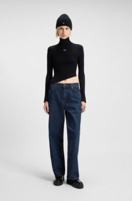 Relaxed-fit jeans in rinse-washed blue denim, Dark Blue