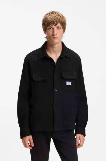 Oversized-fit shirt in a structured cotton blend
