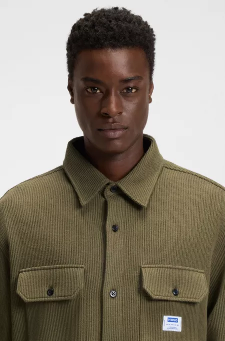 Oversized-fit shirt in a structured cotton blend
