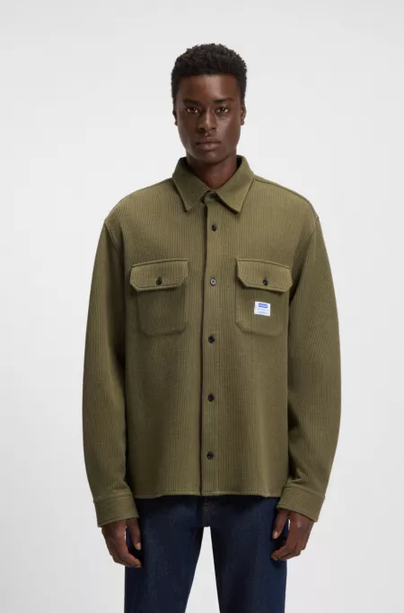 Oversized-fit shirt in a structured cotton blend