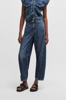 Balloon-leg jeans in indigo denim, Blue